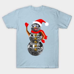 Disco Ball Christmas Snowman T-Shirt